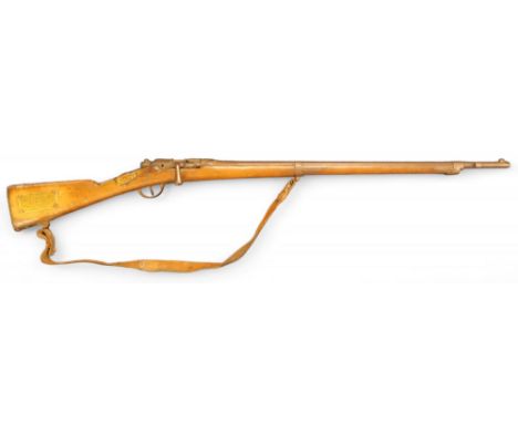 A FRENCH MODEL 1874 GRAS BOLT-ACTION RIFLE WITH NORTH AFRICAN SENUSSI ADORNMENTS The receiver marked "Manufacture D'Armes St.