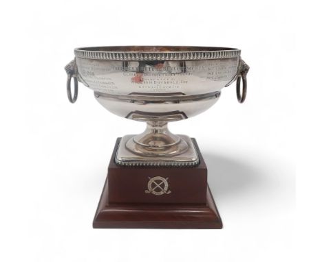 AN EDWARDIAN SILVER PRESENTATION TROPHY CUP by Robert Stewart &amp; Sons, London 1905, with egg and dart decorated borders, w