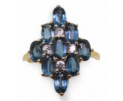 AN ORISSA KYANITE &amp; ZIRCON RING retailed by GemsTV from their Jacque Christie collection, this pretty statement rings mad