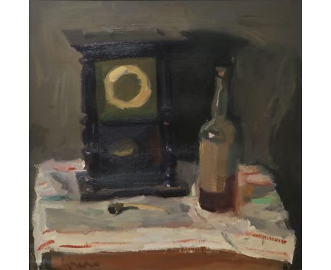 ALEXANDER GOUDIE RP RGI (SCOTTISH 1933-2004) STILL LIFE - MALT WHISKY&nbsp; Oil on canvas, signed lower left, dedicated verso