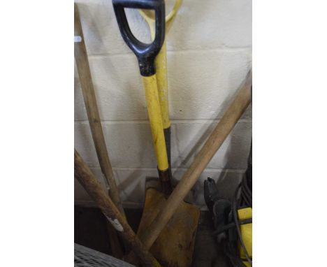 QUANTITY OF VARIOUS TOOLS, PICK AXE, SHOVEL ETC