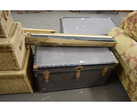 VINTAGE METAL BOUND TRUNK