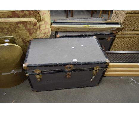 VINTAGE METAL BOUND TRUNK