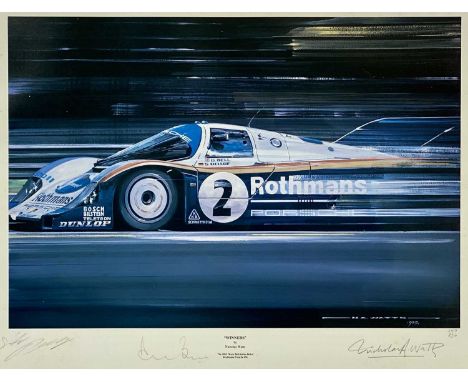 NICHOLAS WATTS (British Contemporary) limited edition (247/850) print - Winners, depicting the 1984 Derek Bell-Stefan Bellof 