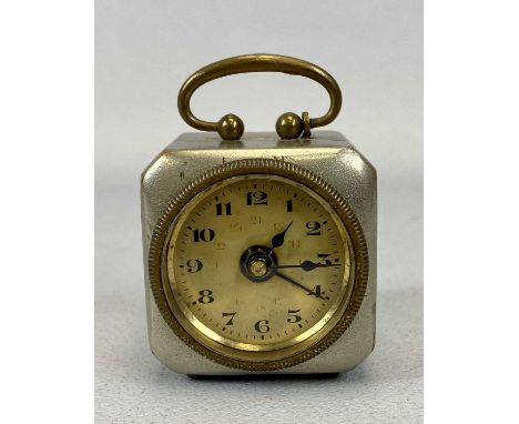 EARLY 20TH CENTURY MILITARY OFFICER'S 'CUBE' ALARM CLOCKProvenance: private collection Denbighshire