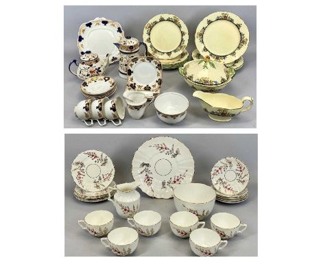 VICTORIAN &amp; LATER TEAWARE, ART DECO DINNERWARE ETC, lot includes Burleighware Japonica teapot and hot water jug, similar 