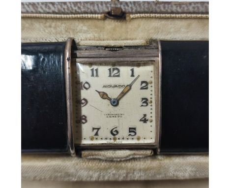 A rare hallmarked - "Movado - Ermeto" chronometre purse/travel watch in original case, serial# - 1208238