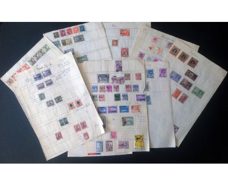 British commonwealth stamp selection on 10 loose album pages. Mainly used. Includes Canada, Hong Kong, India, Seychelles, Sin