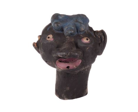 An original over-sized papier mache mask/head, used as a stage prop, from the collection of Vivian Stanshall, founding member