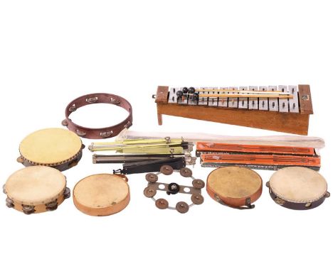 A collection of percussion instruments from the collection of Vivian Stanshall, founding member of the Bonzo Dog Doo-Dah Band