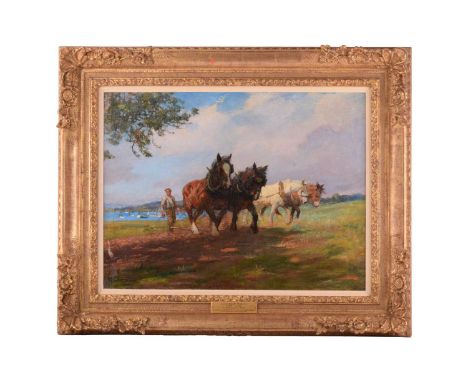 Lucy Kemp-Welch (1869 - 1958), The Happy Autumn Fields, signed, oil on board, 44.5 x 59 cm, framed 65 x 80 cm'British Impress