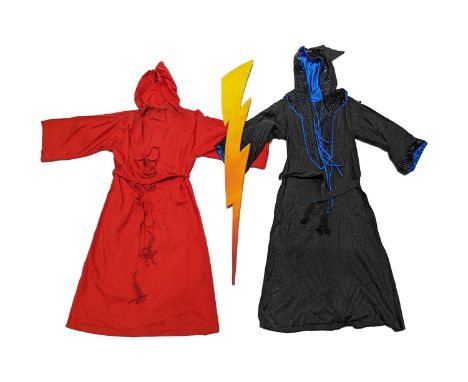 Two hooded robes, from the collection of Vivian Stanshall, founding member of the Bonzo Dog Doo-Dah Band, one red with a v-ne