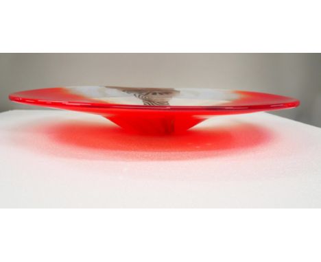 A large Svaja glass dish or centrepiece, 43cm *Not for Posting and Packing*