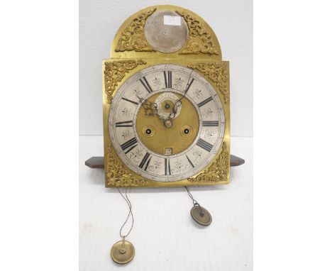 A George II brass 8 day longcase clock dial, circa 1720