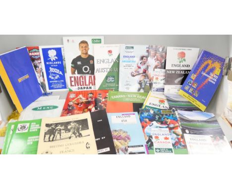 A collection of England Rugby programmes from matches overseas, 1968 onwards