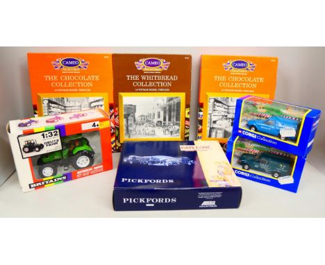A collection of die-cast vehicles, seven Corgi including two Superhaulers, three Cameo Collections, Britains Tractor and Lled