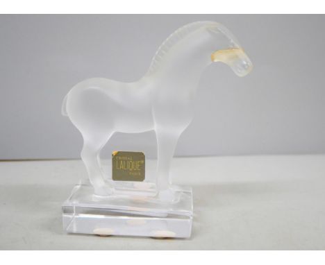 A Lalique glass Tang horse paperweight, a/f, 10cm