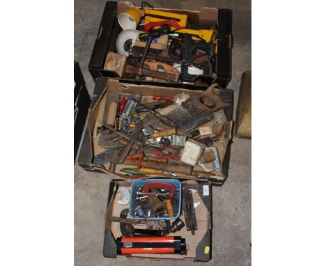 THREE TRAYS OF HAND TOOLS ETC