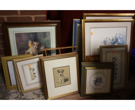 A LARGE QUANTITY OF ASSORTED FRAMED AND GLAZED PRINTS TO INCLUDE A MABEL LUCIE ATTWELL EXAMPLE, TOGETHER WITH A SMALL WALL HA