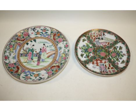 TWO CHINESE / ORIENTAL CERAMIC CHARGERS 