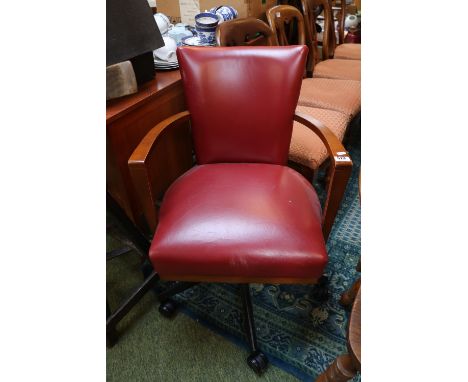 Modern Morgan Swivel Office chair with Red upholstery 