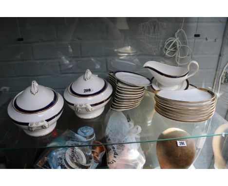 Pair of Spode Tureens and a collection of Royal Worcester Sovereign pattern dinner ware 