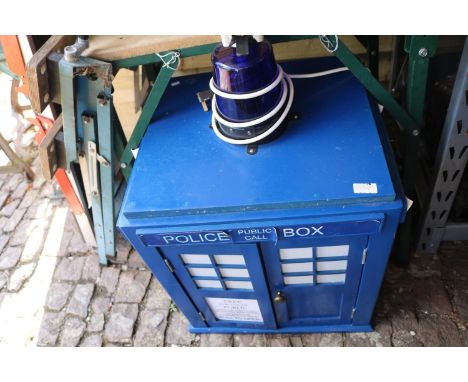 Model of Doctor Who's Police Box with Blue Light 