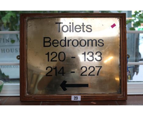 Vintage Brass Hotel wall plaque 