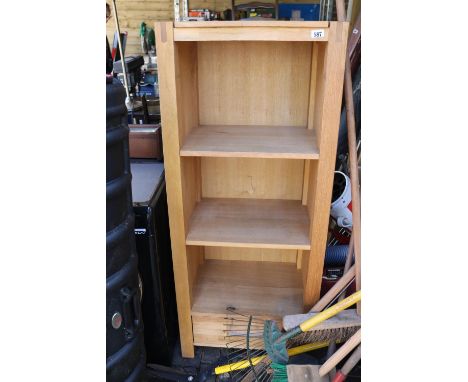 Light Oak 2 Shelf narrow unit 