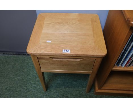 Light Oak Modern Bedside table with single drawer and straight legs 