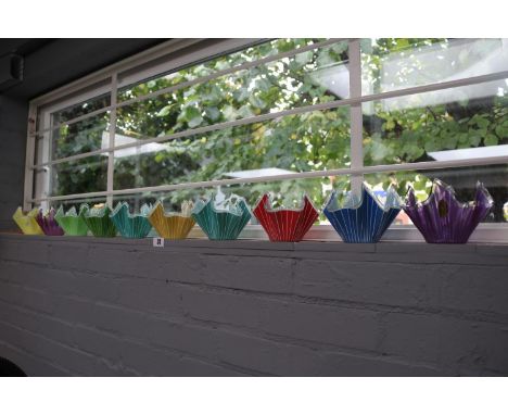 Collection of 10 Chance Glass Pilkington Handkerchief vases C.1960 