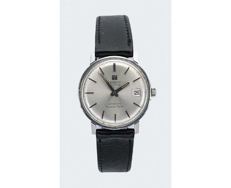 Tissot - A steel 'Visodate Seastar Seven' wristwatch, circa 1965, circular silvered dial with silvered batons and hands and d