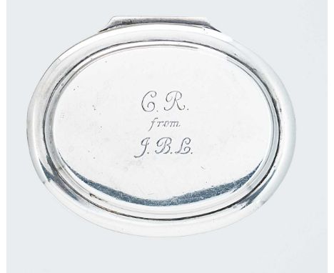 An early 20th century silver tobacco box, marked Tessier, mark of Vander &amp; Hedges (Tessiers Ltd.), London 1912, of simple
