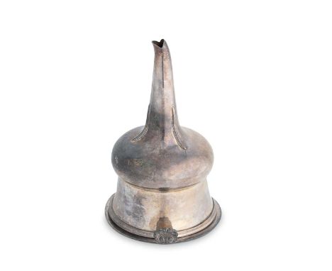 A George III silver wine funnel, mark of Rebecca Emes and Edward Barnard I, London 1817, the body of baluster form with flare