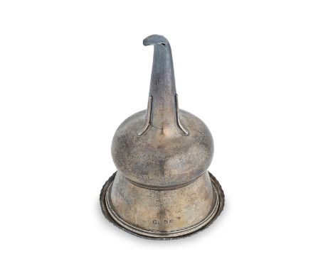 A George III silver wine funnel, mark of Rebecca Emes and Edward Barnard I, London, date indecipherable, the body of baluster