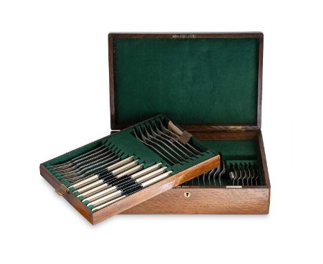 A 20-piece set of Victorian and later silver flatware with 24 additions, mark of James Dixon &amp; Son, Sheffield, 'Old Engli