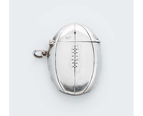 An early 20th century silver novelty vesta case, mark of Sampson Mordan & Company, Chester 1905, modelled in the form of a ru