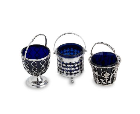 A trio of Victorian and later silver cream pails, the first, mark of Haseler Brothers (Edward John Haseler &amp; Noble Hasele