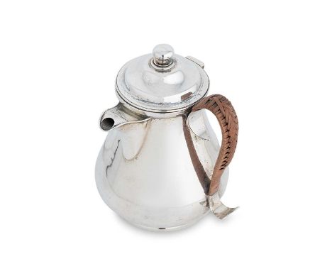 A Victorian silver bachelor's hot water jug, mark of John Aldwinckle &amp; Thomas Slater, London 1891, of plain baluster form