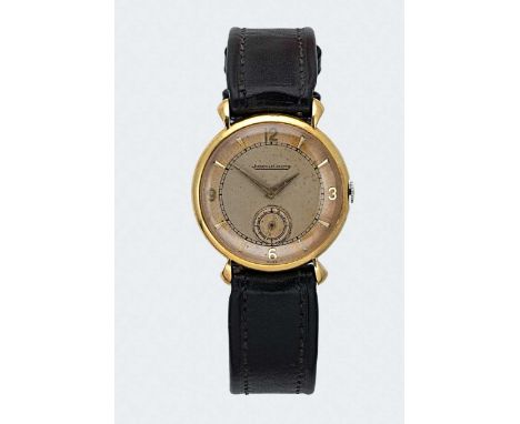 Jaeger-LeCoultre - A Swiss 18ct gold wristwatch, circa 1950, model number 373337A, circular two-tone dial with gold coloured 