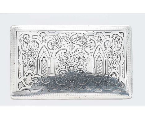 A 19th century Dutch metalwares silver tobacco box, maker's mark indecipherable, lion passant 2nd mark for 833/1000 standard 
