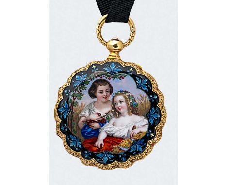 A hunter pocket watch, the case signed 'Patek Philippe & Co',  circa 1850, white dial with black Roman numerals and blued han