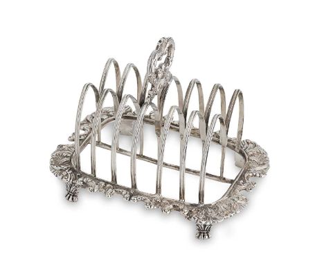 A George III silver 7 bar toast rack, probable mark of J. E. Terrey &amp; Company (John Edward Terrey), London 1819, of recta