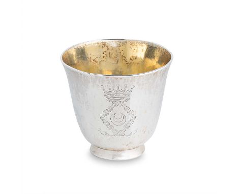 A (probably) William & Mary wine beaker,  maker's mark not attributed (RC in dotted circle), no further apparent marks, tests