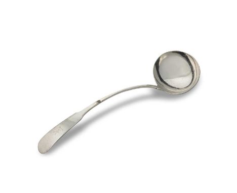 Dublin - An early 19th century silver soup ladle, mark of George Nangle, 1813, tandem marked by Edward Twycross, 'Fiddle' pat