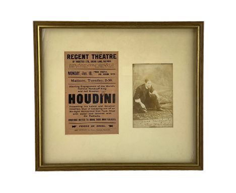 Harry Houdini (1874-1926) Regent Theatre Programme 'Starring Engagement of the World's Famous Handcuff King and Jail Breaker,