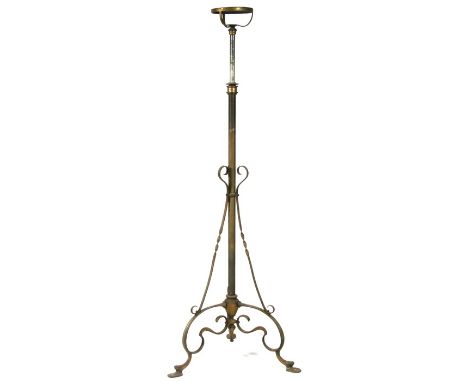An Art Nouveau silver plated telescopic standard lamp.
