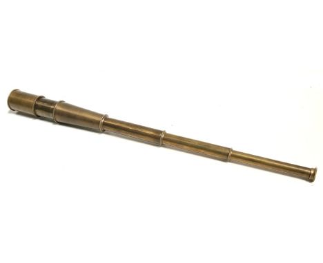 A brass three draw telescope inscribed Broadhurst Clarkson &amp; Co. London 1942. Length fully extended 89cms (35ins) 
