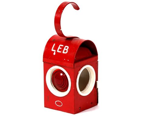A vintage LEB (London Electricity Board) road workers lamp, 39cms (15.5ins) high.