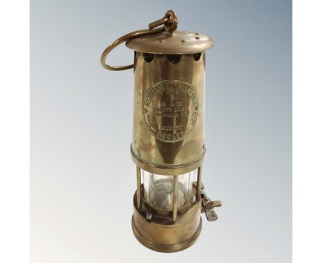 An Eccles Protector Type 6 brass miner's lamp 